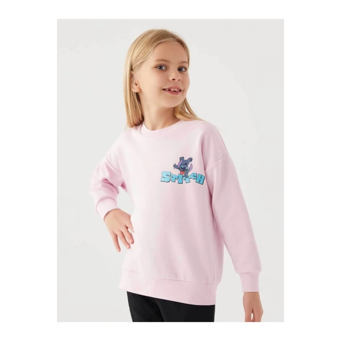 STITCH KIZ GARSON SWEAT - TOZ PEMBE