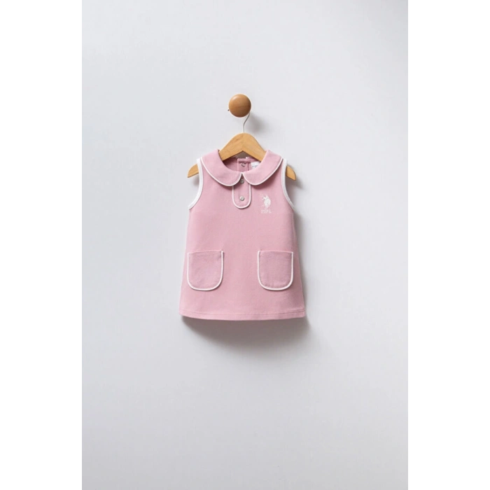 U.S.POLO ASSN.KIZ BEBEK ELBİSE - SOFT PEMBE