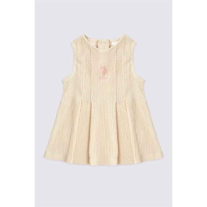 US POLO KIZ BEBEK 2 LI KISA KOL T-SHIRT TAKIM - BEJ