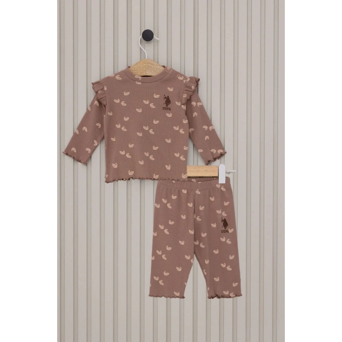 US POLO KIZ BEBEK 2LI TAKIM - VİZON