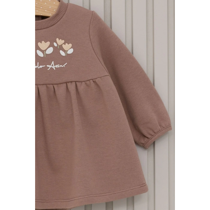 US POLO KIZ BEBEK ELBİSE - VİZON