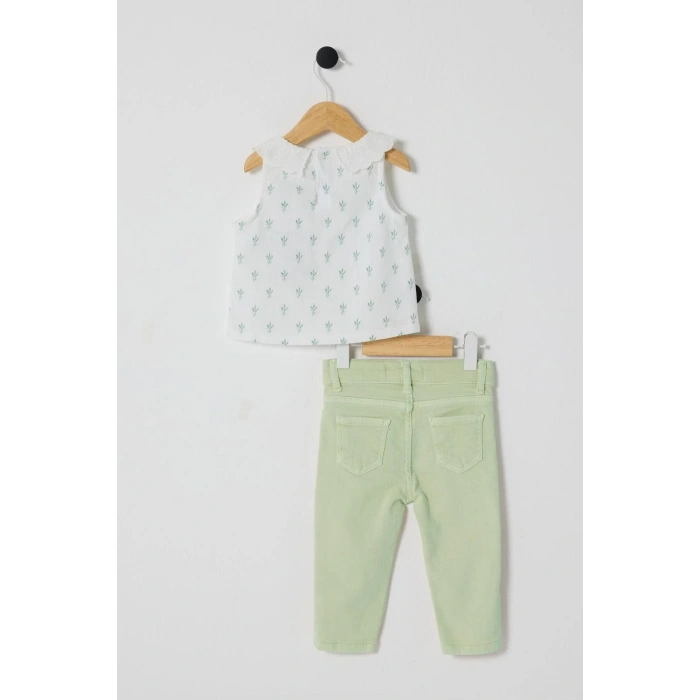 U.S.POLO ASSN. KIZ BEBEK 2Lİ KISA KOL TSHIRT TAKIM - Beyaz