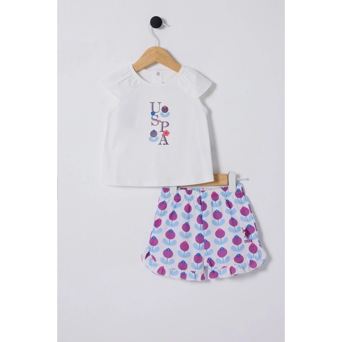 U.S.POLO ASSN. KIZ BEBEK 2Lİ TAKIM - Beyaz