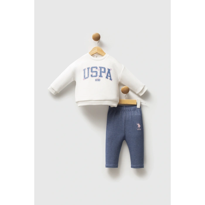 U.S.POLO ASSN KIZ BEBEK 2Lİ TAKIM - Beyaz