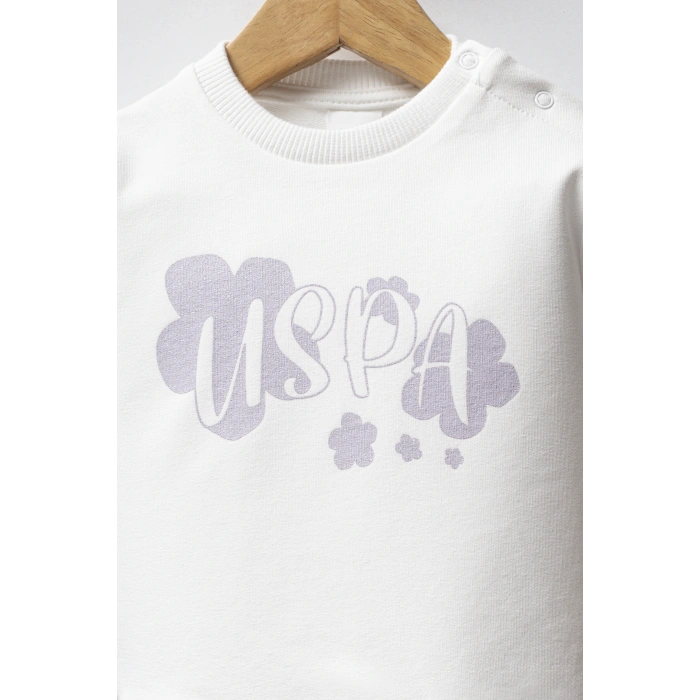 U.S.POLO ASSN KIZ BEBEK 2Lİ TAKIM - BEYAZ-LİLA