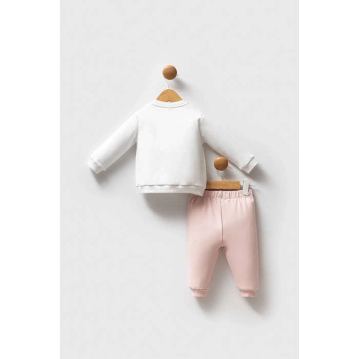 U.S.POLO ASSN KIZ BEBEK 2Lİ TAKIM - BEYAZ-PUDRA