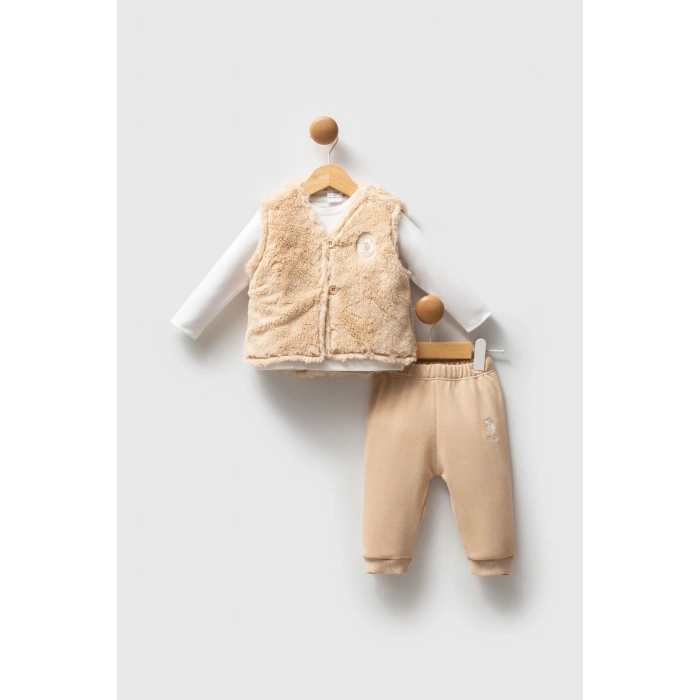 U.S.POLO ASSN KIZ BEBEK 3LÜ TAKIM - BEJ