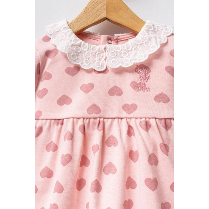 U.S.POLO ASSN KIZ BEBEK ELBİSE - AÇIK PEMBE
