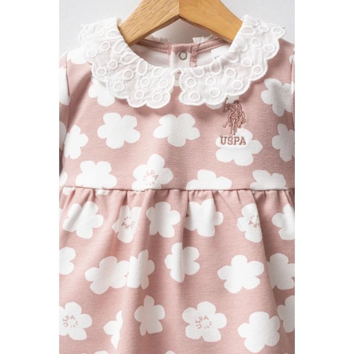 U.S.POLO ASSN KIZ BEBEK ELBİSE - PUDRA