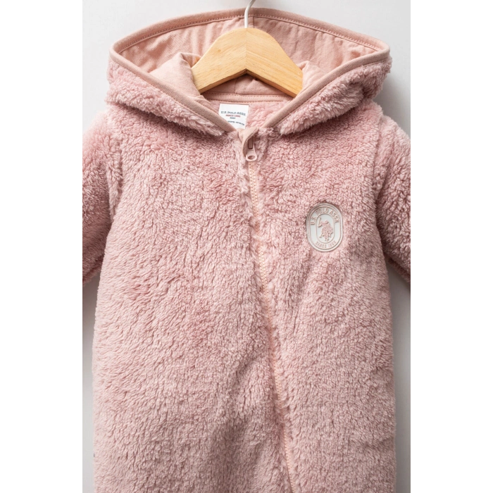 U.S.POLO ASSN KIZ BEBEK PATİKSİZ TULUM - PUDRA