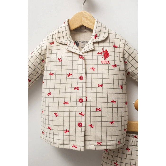 U.S.POLO ASSN KIZ BEBEK PİJAMA TAKIM - Beyaz