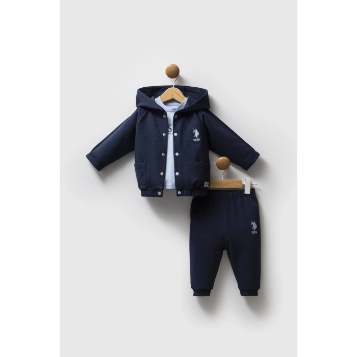 U.S.POLO ERKEK BEBEK 3LÜ TAKIM - LACİVERT