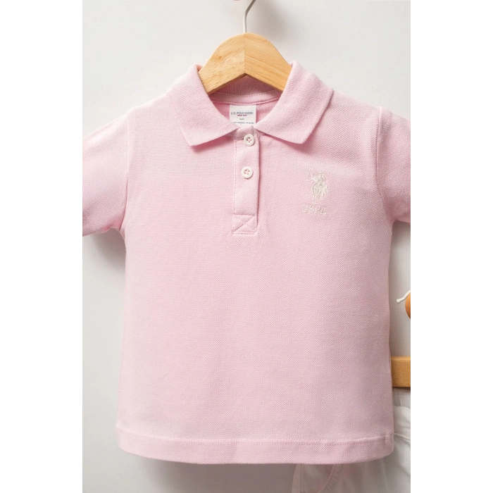 U.S.POLO KIZ BEBEK 2Lİ TSHIRT TAKIM - TOZ PEMBE
