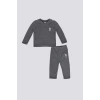 ERKEK BEBEK UZUN KOL 2Lİ TAKIM - ANTRASİT MELANJ