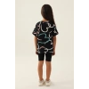 KIZ ÇOCUK BERMUDA TAYT TAKIM - SİYAH