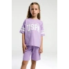 KIZ GARSON BERMUDA TAKIM - MAUVE