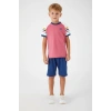 ERKEK ÇOCUK BERMUDA TAKIM - KIZIL PEMBE