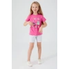 KIZ ÇOCUK ŞORT TAKIM - AÇIK FUŞYA
