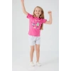 KIZ ÇOCUK ŞORT TAKIM - AÇIK FUŞYA