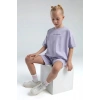 KIZ ÇOCUK BERMUDA TAKIM - LİLA