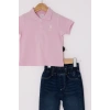 U.S.POLO KIZ BEBEK 2Lİ TSHIRT TAKIM - TOZ PEMBE