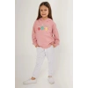 KIZ ÇOCUK EŞOFMAN TAKIM - RETRO PEMBE