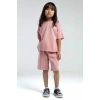 KIZ ÇOCUK BERMUDA TAKIM - RETRO PEMBE