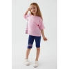 KIZ ÇOCUK BERMUDA TAYT TAKIM - PEMBE