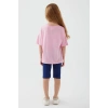 KIZ ÇOCUK BERMUDA TAYT TAKIM - PEMBE