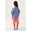 KIZ ÇOCUK KAPRİ TAKIM - AÇIK İNDİGO