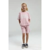 KIZ GARSON BERMUDA TAKIM - TOZ PEMBE