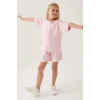 KIZ ÇOCUK ŞORT TAKIM - TOZ PEMBE