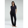 ARNETTA KADIN GÖMLEK PİJAMA TAKIMI - LACİVERT