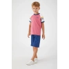 ERKEK ÇOCUK BERMUDA TAKIM - KIZIL PEMBE