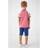 ERKEK ÇOCUK BERMUDA TAKIM - KIZIL PEMBE