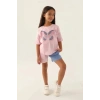 KIZ ÇOCUK ŞORT TAKIM - TOZ PEMBE