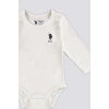 KIZ BEBEK 2 Lİ UZUN KOLLU BODY SET - KREM/DESENLİ