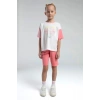 KIZ ÇOCUK BERMUDA TAKIM - BEYAZ/SOMON