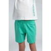 KIZ ÇOCUK ŞORT TAKIM - BEYAZ/MİNT