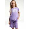 KIZ ÇOCUK BERMUDA TAKIM - KOYU LİLA