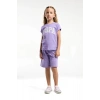 KIZ ÇOCUK BERMUDA TAKIM - KOYU LİLA