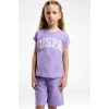 KIZ ÇOCUK BERMUDA TAKIM - KOYU LİLA