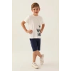 ERKEK ÇOCUK BERMUDA TAKIM - KREM MELANJ