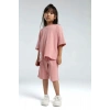 KIZ ÇOCUK BERMUDA TAKIM - RETRO PEMBE