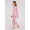KIZ GARSON GÖMLEK PİJAMA TAKIMI - AÇIK FUŞYA