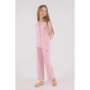 KIZ GARSON GÖMLEK PİJAMA TAKIMI - AÇIK FUŞYA