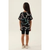KIZ ÇOCUK BERMUDA TAYT TAKIM - SİYAH