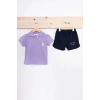 US POLO KIZ BEBEK 2Lİ KISA KOL T-SHIRT TAKIM - LİLA