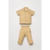 U.S.POLO ERKEK BEBEK GÖMLEK PİJAMA TAKIMI - KUM