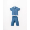 U.S.POLO ERKEK BEBEK GÖMLEK PİJAMA TAKIMI - İNDİGO